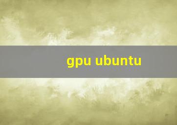 gpu ubuntu